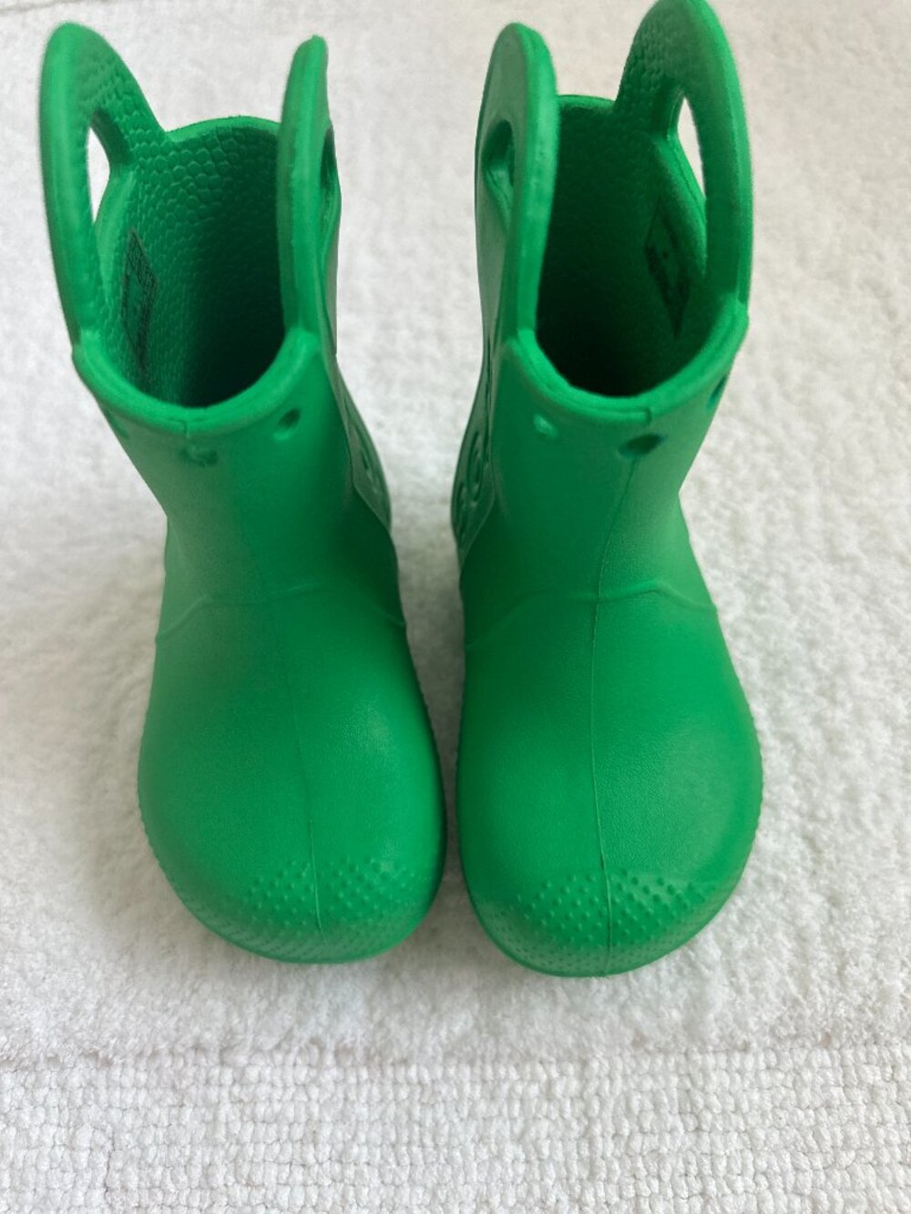 Crocs Kids Green Rain Boots C6 Waterproof Pull On Toddler